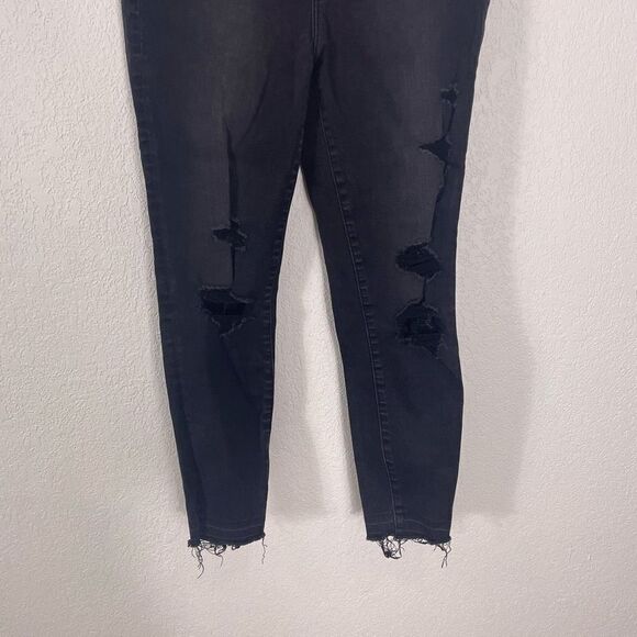 Abercrombie & Fitch Black Distressed Simone High Rise Ankle Skinny Jeans - Picture 4 of 7